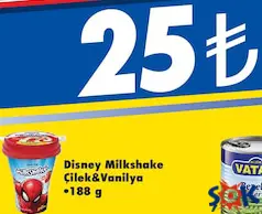 DANONE DİSNEY MİLKSHAKE ÇİLEK & VANİLYA 188 ML